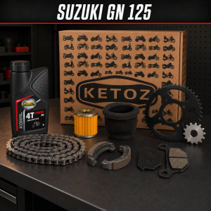 Combo Mantenimiento Suzuki GN 125 – Aceite, Filtros, Frenos y Arrastre. Incluye 1 botella de aceite Rasch 20W50.