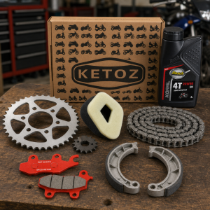 COMB 019 XTZ125: repuestos exactos, aceite Rasch Koral, cadena y caja KETOZ en taller